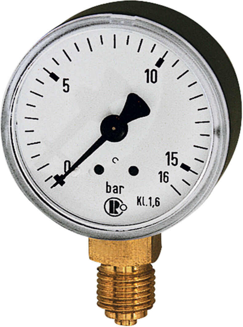Riegler Standardmanometer, Stahlblechgeh., G 1/4 unten, -1/+0,6 bar, Ã˜ 63 (6302)