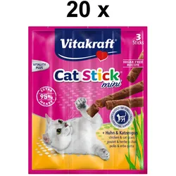 Vitakraft Katzensnack Cat-Stick mini Huhn & Katzengras - 60 x 6g