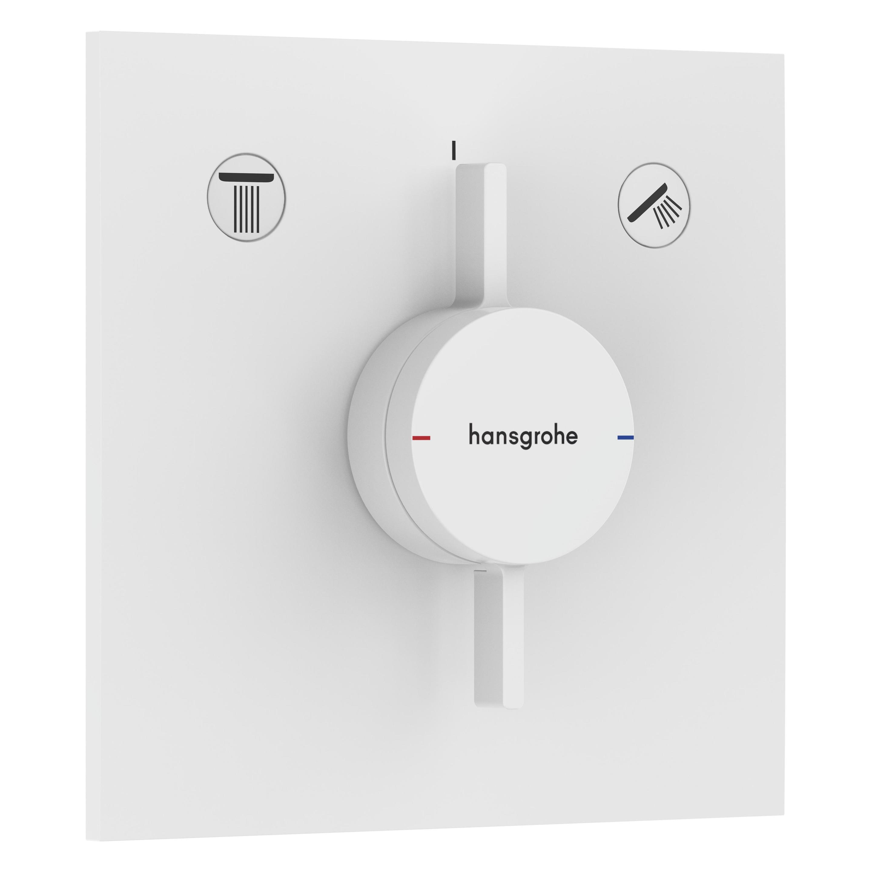 hansgrohe DuoTurn E Mischer, Unterputz, 2 Verbraucher, 2 Funktionen, eckige Rosette, 75417 (75417700)