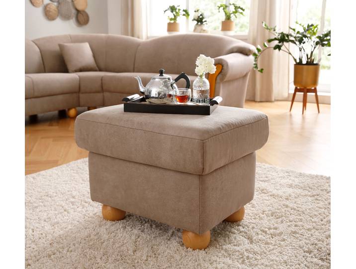 Hocker HOME AFFAIRE Milano Vintage , beige, B:62cm H:45cm T:50cm, 100% Polyester, Hocker, Hocker
