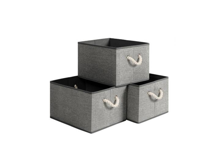 Hansiro Aufbewahrungsbox Kiev, Grau, Textil, 30x25x40 cm, Ordnen & Aufbewahren, Deko- & Aufbewahrungsboxen