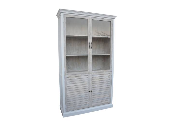 LC Home Hampton Bücherschrank aus Mangoholz mit Lamellenfront