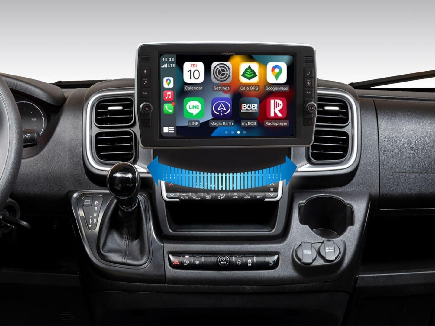 Alpine X903D-DU8S | 9-Zoll-Navigationssystem mit schwenkbaren Bildschirm für Fiat Ducato 8, mit TomTom Karten und Apple CarPlay / Android Auto