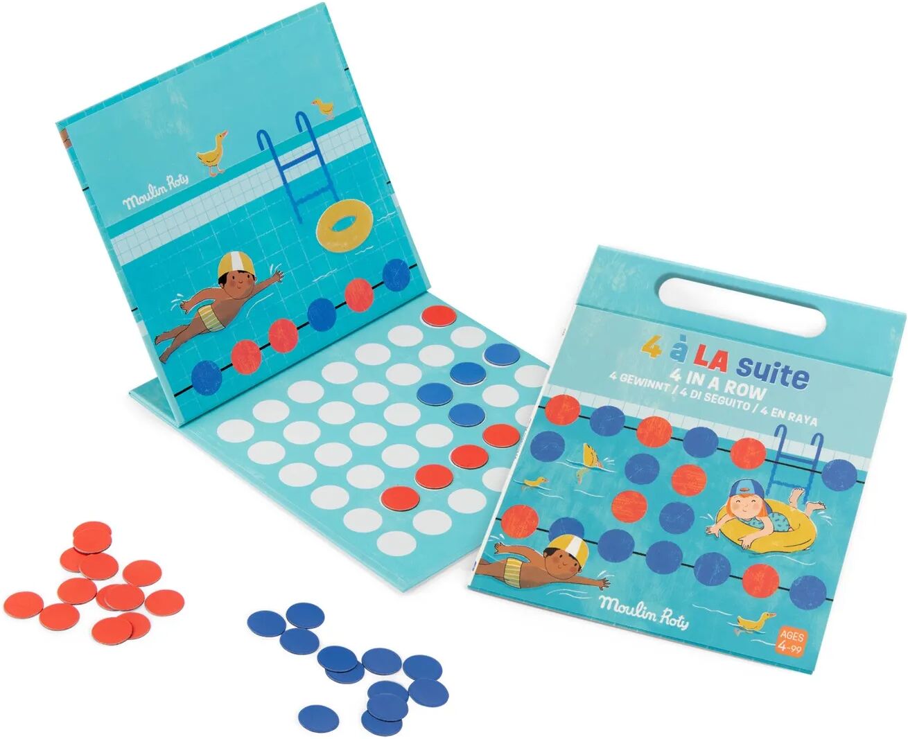 Moulin Roty Jeu magnétique 4 à la suite - Aujourd'hui c'est mercredi Multicolore taille unique