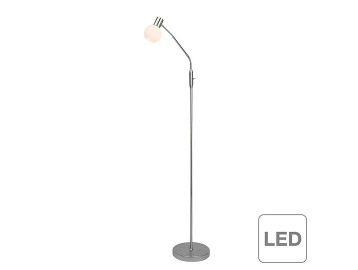 Lampadaire 140 x 60cm Blanc/Argenté Structure : métal ; abat-jour : verre LED E14