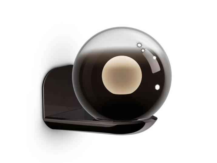 Occhio Wandleuchte Luna parete, LED-Fireball, bodenverspiegeltes