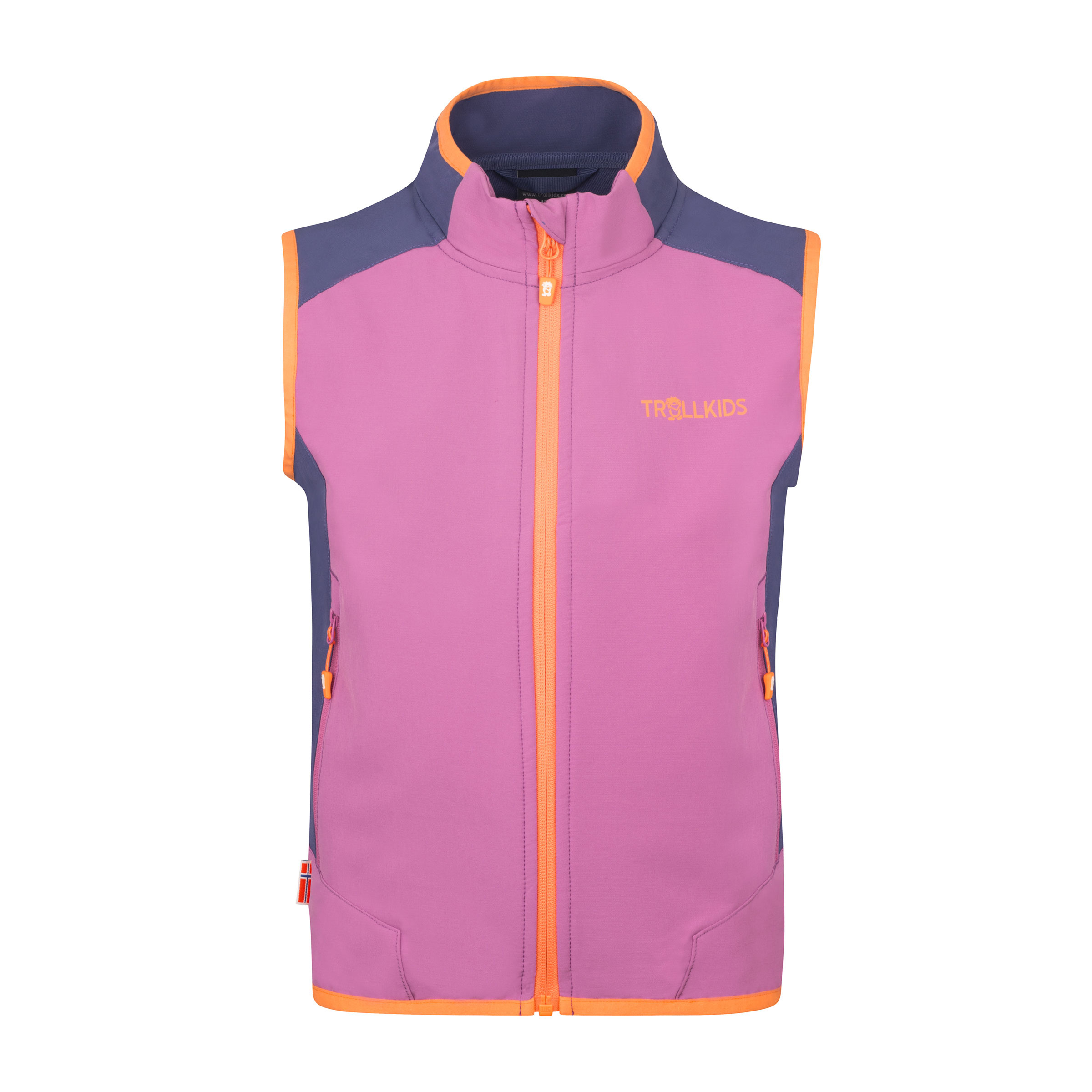 Trollkids Balestrand Weste Kinder Softshellwesten pink Größe 128 Trekking Elastisch