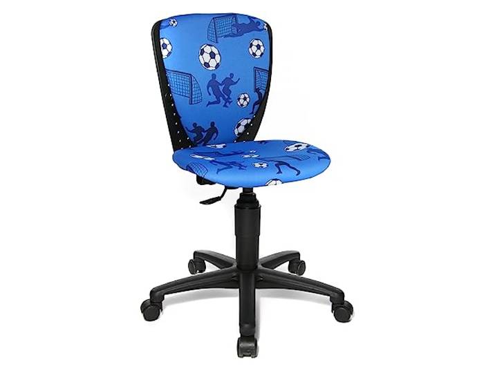 Topstar S'cool 3, Kinderdrehstuhl, Schreibtischstuhl für Kinder, Bezugsstoff blau, Motiv Fußball