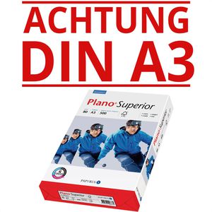 Papyrus Kopierpapier Plano Superior, 88032054, A3, 80g/qm, hochweiß, 500 Blatt