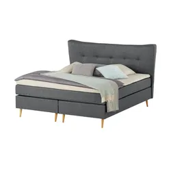 Boxspringbett   ¦ grau ¦ Maße (cm): B: 217 H: 122