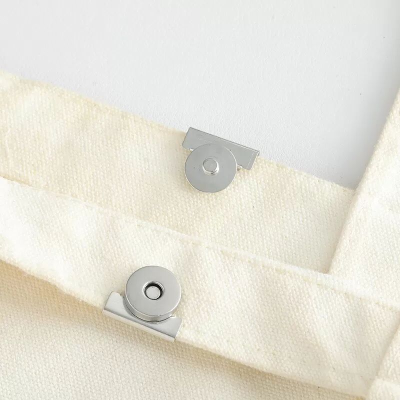 INF 8er-Pack Canvas-Taschen mit Magnetverschluss, Magnetverschlüsse ohne Nähen Schwarz+Grau