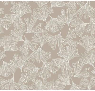 Antonina Vella Ginkgo Toss Silver Wallpaper