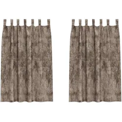 vidaXL Samtvorhänge mit Vorhängen 2 pcs Cappuccino 175 x 140 cm Samt