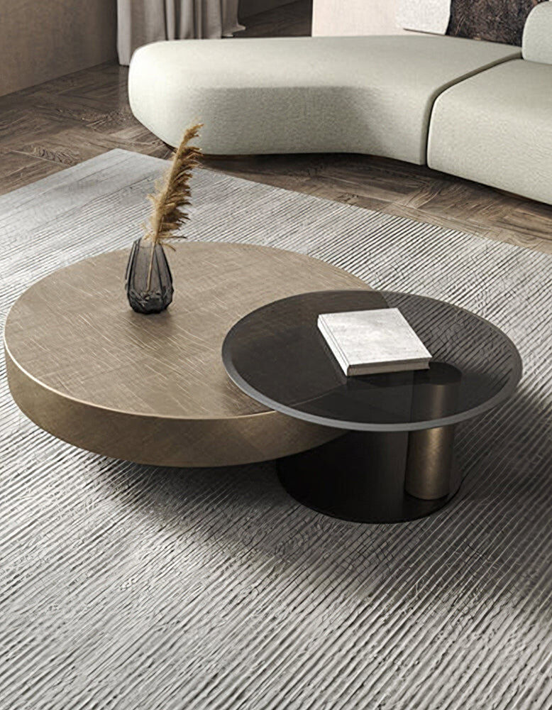 17 Stories Coffee Table Brushed Brass 80cm+55cm