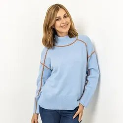 BRUCE DARNELL Pullover, langarm Stehkragen ausgestellter Arm leger weit