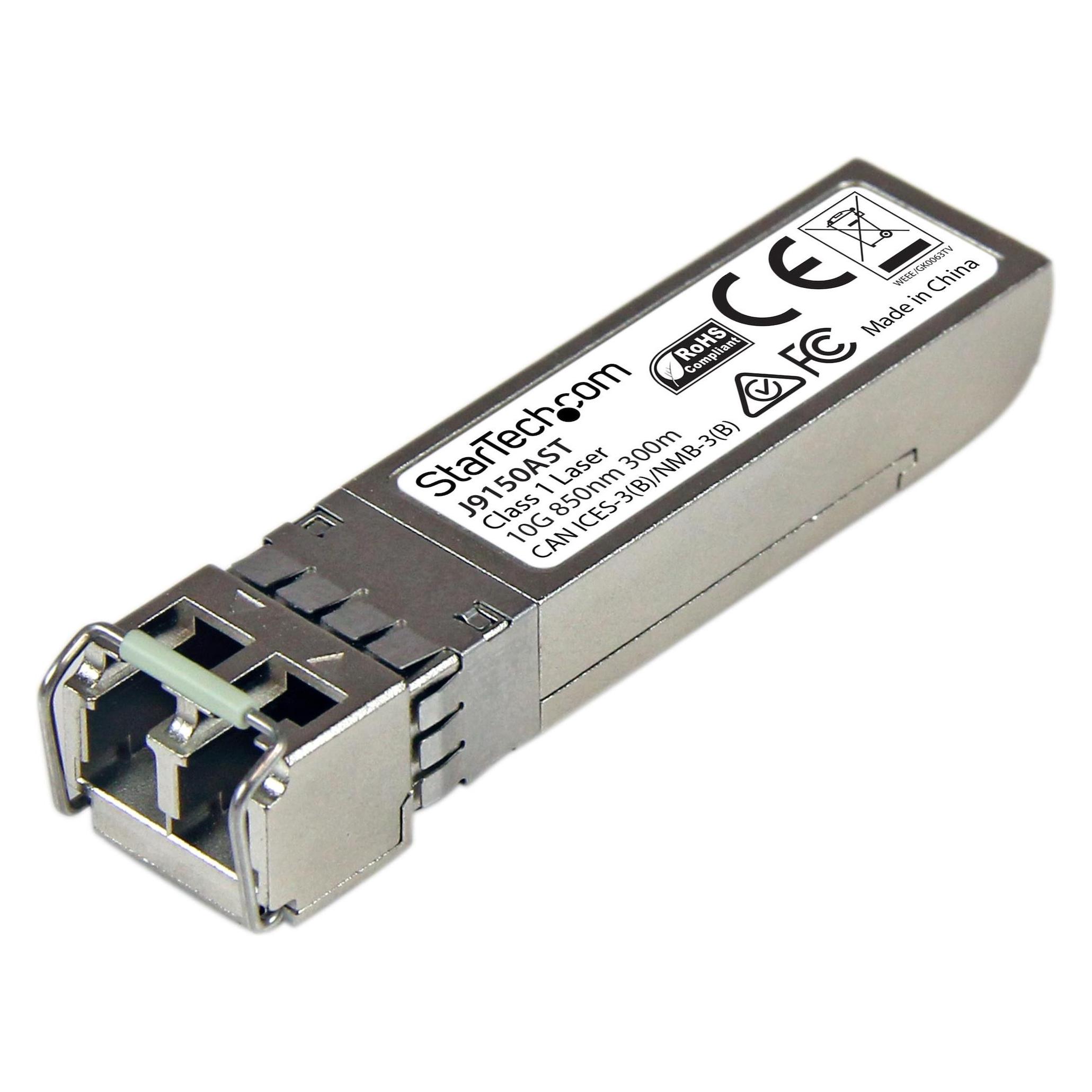 StarTech 10 Gigabit LWL SFP+ Transceiver Modul - HP J9150A kompatibel - MM LC mit DDM - 300m - 10GBase-SR (J9150AST)