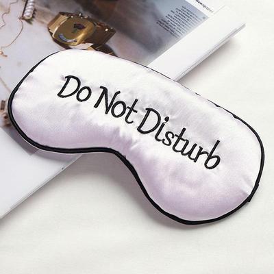 Everyday Crate Funny Embroidered Silk Satin Sleep Mask Adjustable Sleep Eye Mask For Travel & Deep Rest light Purple