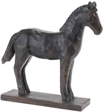Standing Horse with Base (Set of 2) by Melrose in Black
