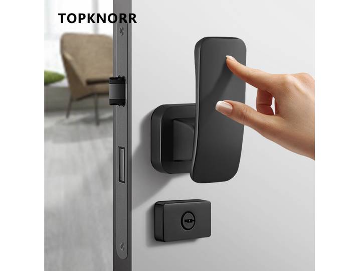 Serrure de porte intérieure muette fendue à poussée directe, serrure de porte de chambre à coucher, poignée de porte en bois HOPush-Pull, accessoires de quincaillerie