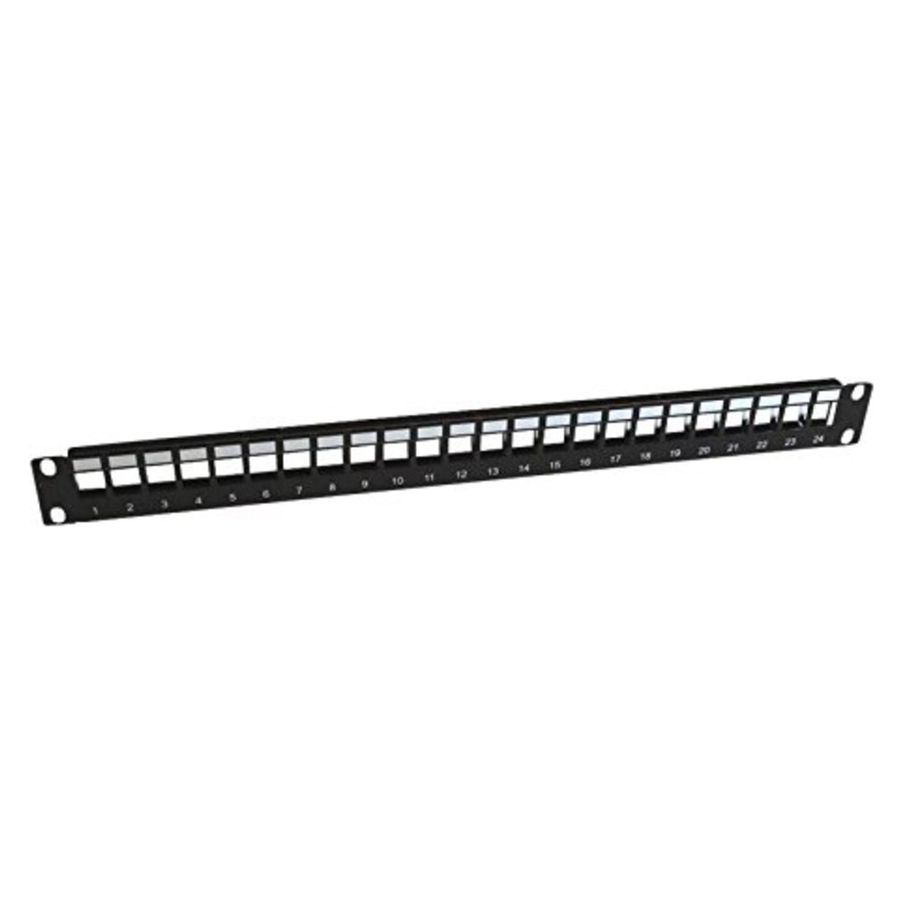 Panasonic 3SR-PATCH-24P 24 Port Patch Panel (Typ Keystone) schwarz inkl. 24 Koppler/Anschlussbuchsen RJ45/RJ45 (3SR-PATCH-24P)