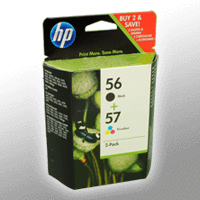 2 HP Tinten SA342AE 56+57 Doppelpack KCMY 56 + 57