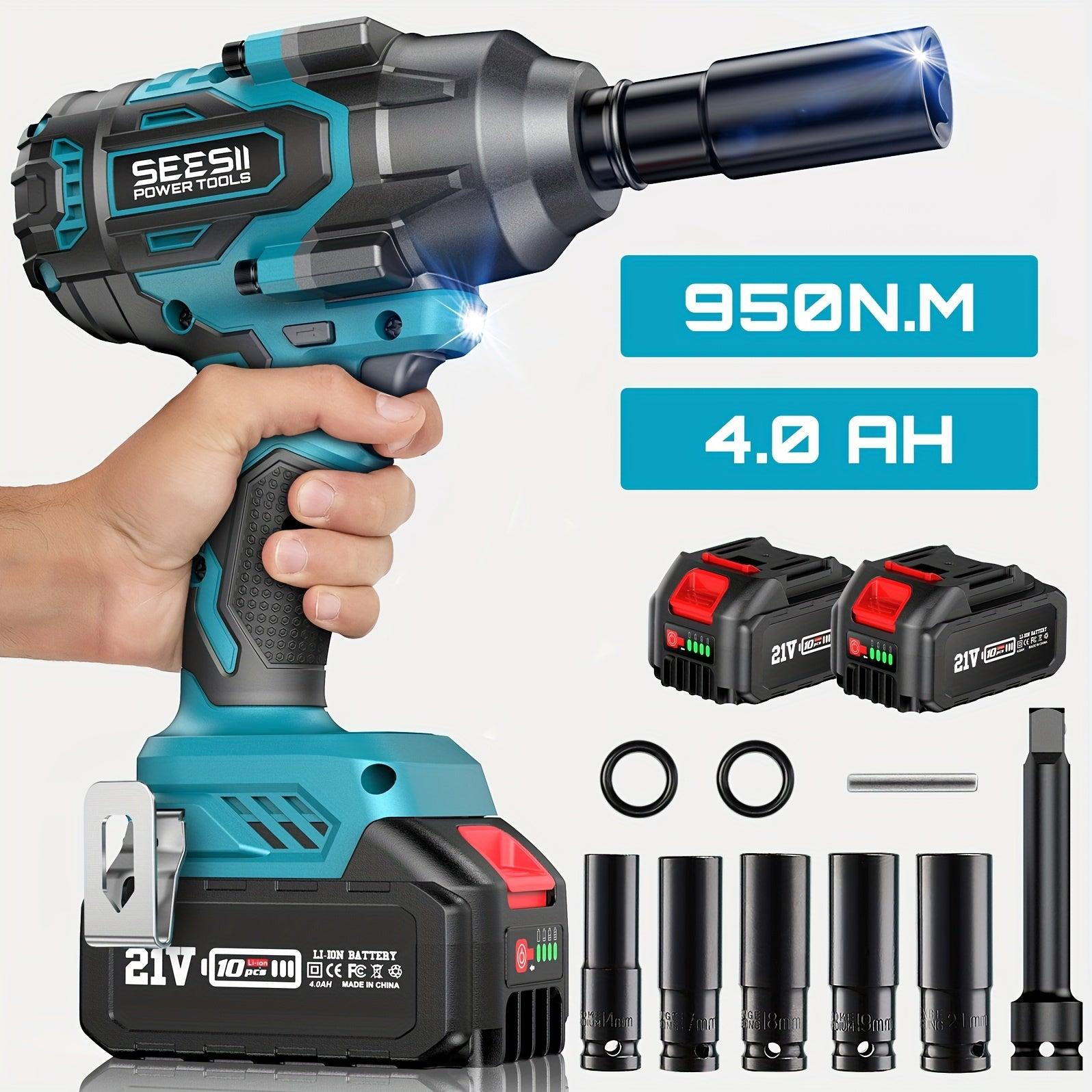 Selius Draadloze Slagschroevendraaier Accu Slagschroefmachine Impact Wrench Accu Moersleutel
