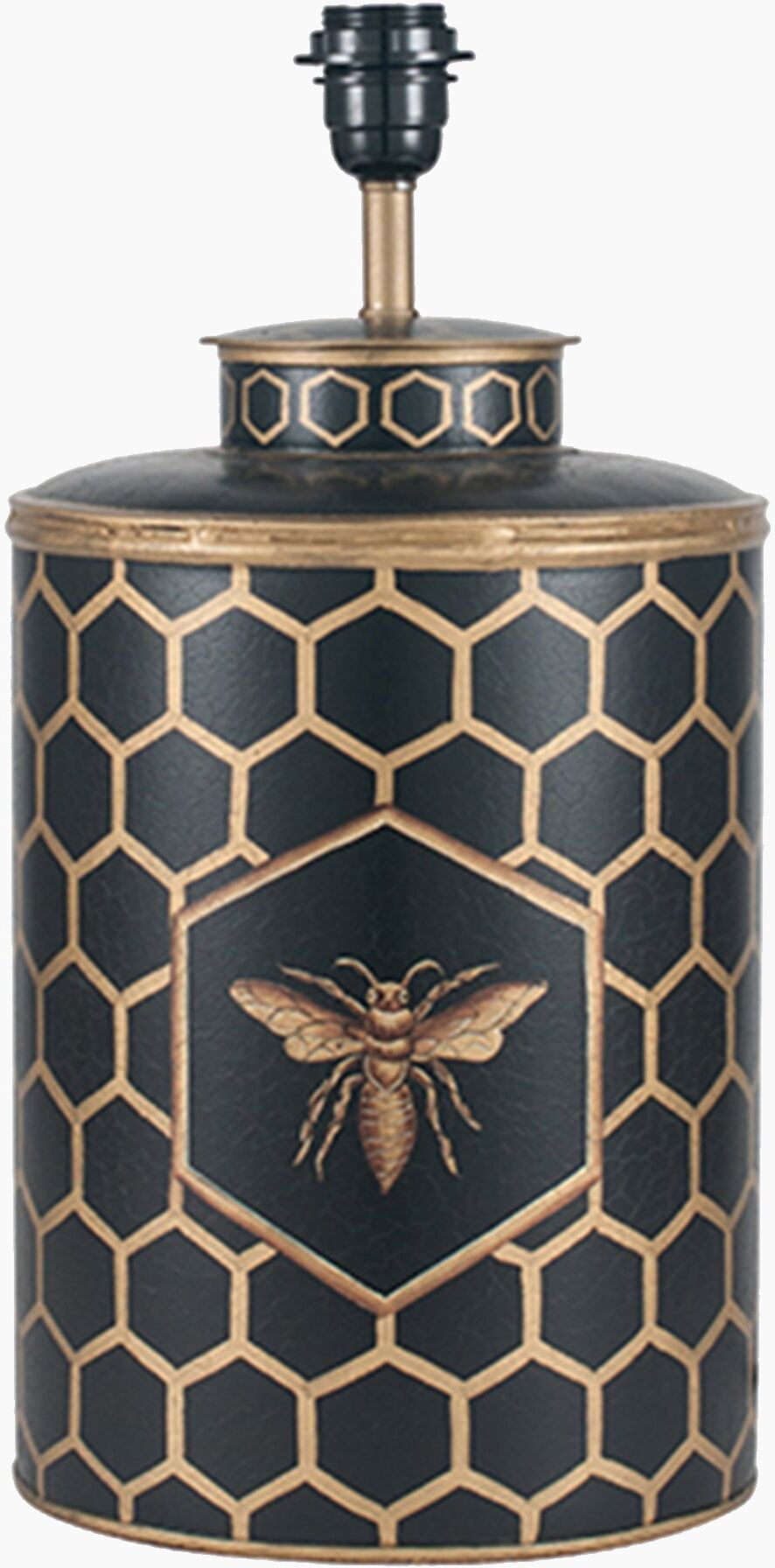 Pacific Lifestyle - Honeycomb Hand Painted Metal Table Lamp in Antique Black