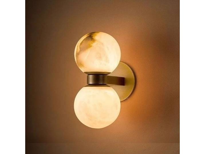 Lampe murale moderne en marbre d'albâtre naturel à LED, lumière d'ambiance simple et petite, salon, couloir, à côté d'une lampe murale rétro