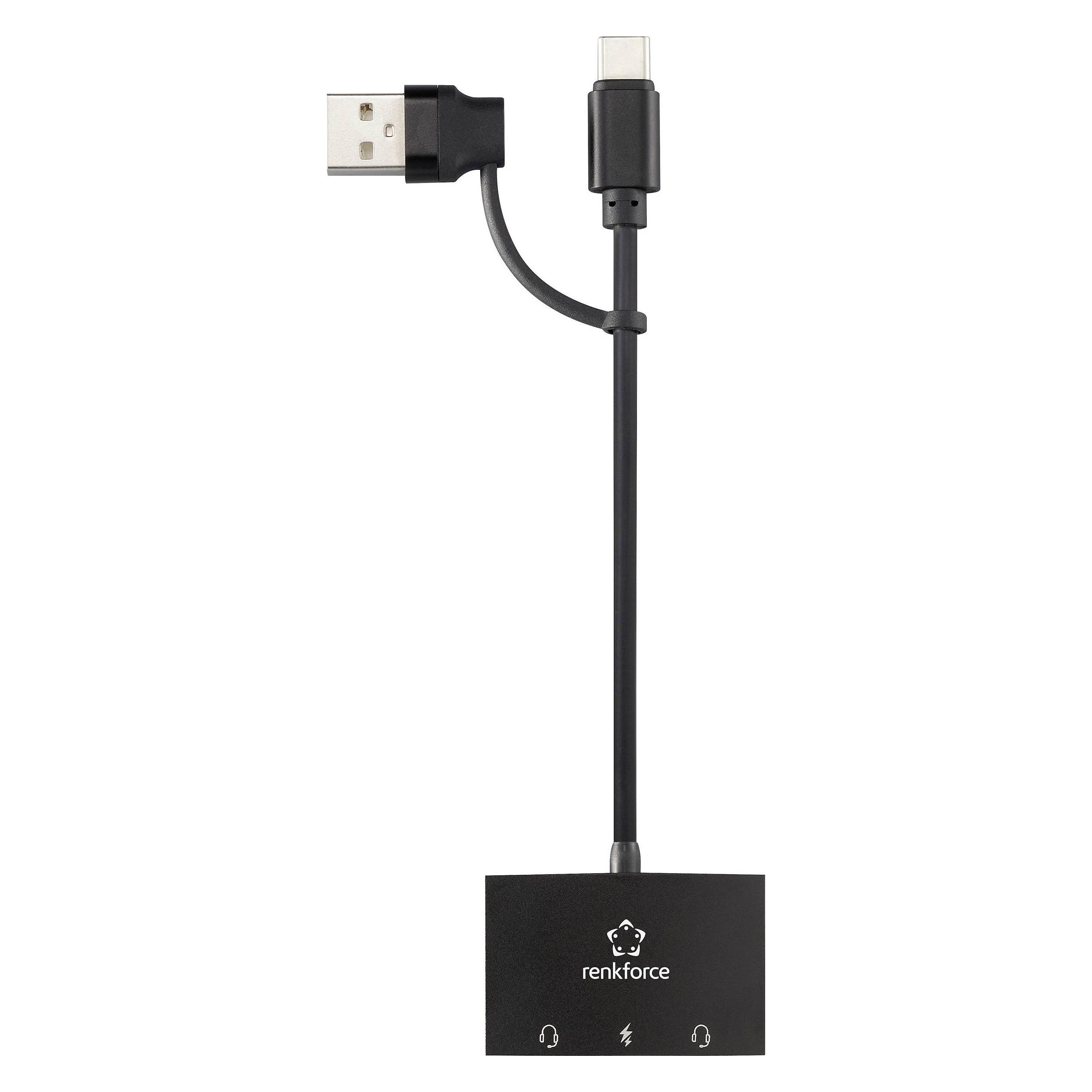 Renkforce RF-AA-200 2.0 Soundkarte, Extern externe Kopfhöreranschlüsse (USB-C) (RF-4750354)