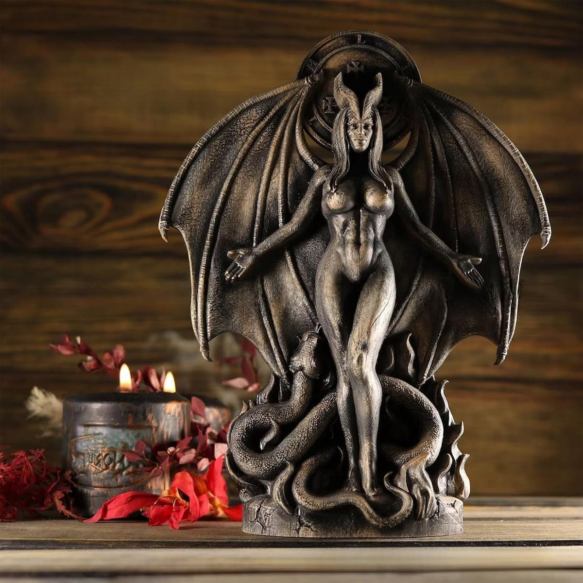 Lilith Inanna Statue - Gothic Resin Beeld voor Decoratie - Hoogte: 20 cm