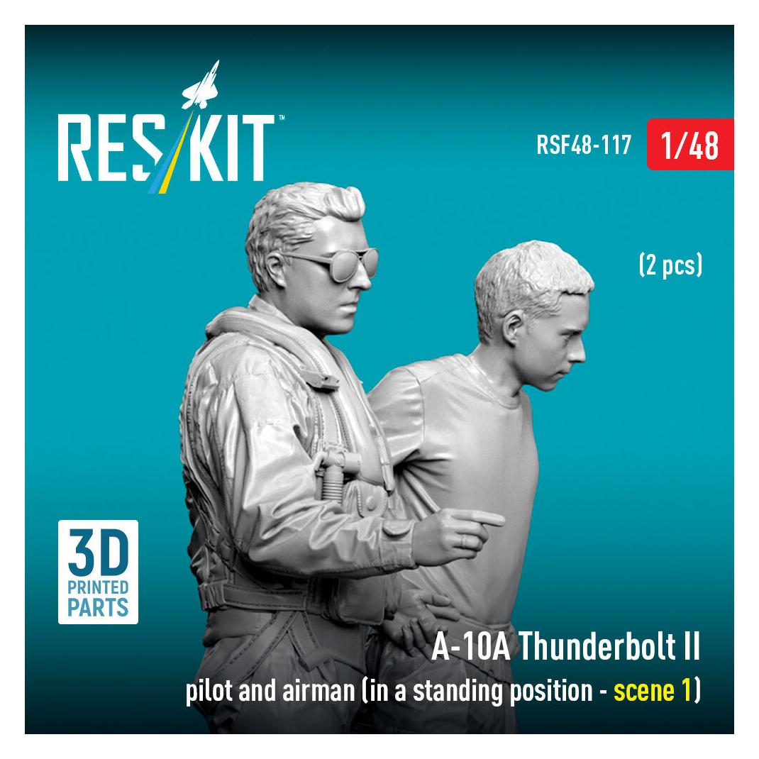 ResKit A-10?? Thunderbolt II pilot and airman (in a standing position - scene 1) (2 pcs) (3D Printed) (RSF48-0117)