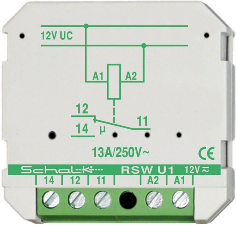 Wöhner Impulsschalter RSW U1 12V DC kompakt 43 x 43 x 18,5mm ; schalk (RSWU12)