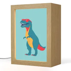 NACHTTISCHLAMPE Dinosaurier - Blau - Sonnenbrille 15x20 cm