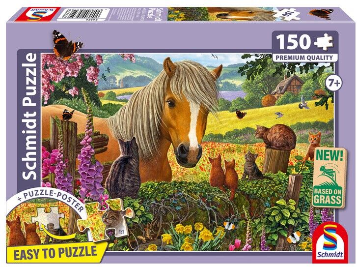 Puzzle 150 pcs Douce visite au paddock pour chevaux - Schmidt