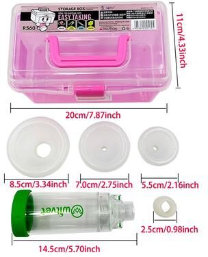 Inspired Living Pet Aerosol Chamber Inhaler Spacer With Soft Silicone Mask pink 1set Box