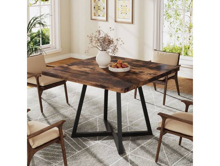 Table à manger - LITTLE TREE - Little Tree - 80x80x75 cm - Carré - Marron Rustique