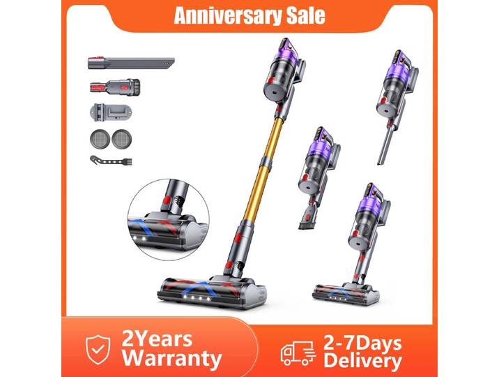 Aspirateur sans fil Tdyon Nova 680W, aspiration puissante 70000PA, autonomie de 75 minutes, batterie amovible, station de charge murale autoportante