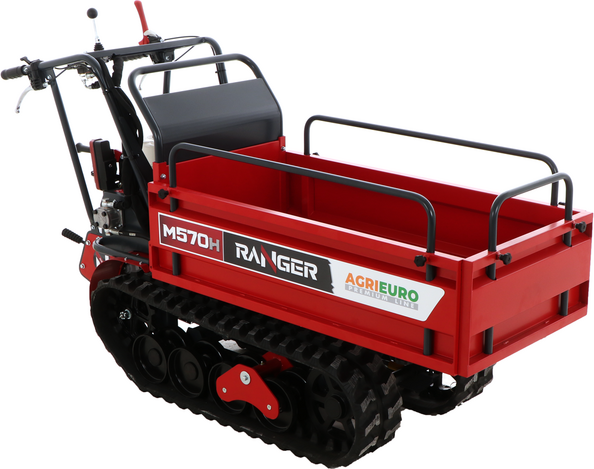 Raupendumper mit ausziehbarer Ladefläche AgriEuro Premium Ranger M570 H-E - Honda GX200 Motor - E-Starter