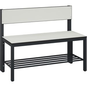 CP-Möbel Umkleidebank 8060-310, Sitzfläche Holz, 100 cm, mit Schuhrost, grau / anthrazit