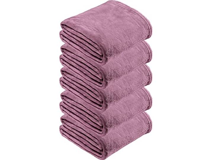 REDBEST Microfaserdecke Amarillo 5er-Pack, Fleece-Wohndecke, Sofadecke Orchidee Größe 130x180 cm - kuscheliger Teddyfleece, pflegeleicht, waschbar