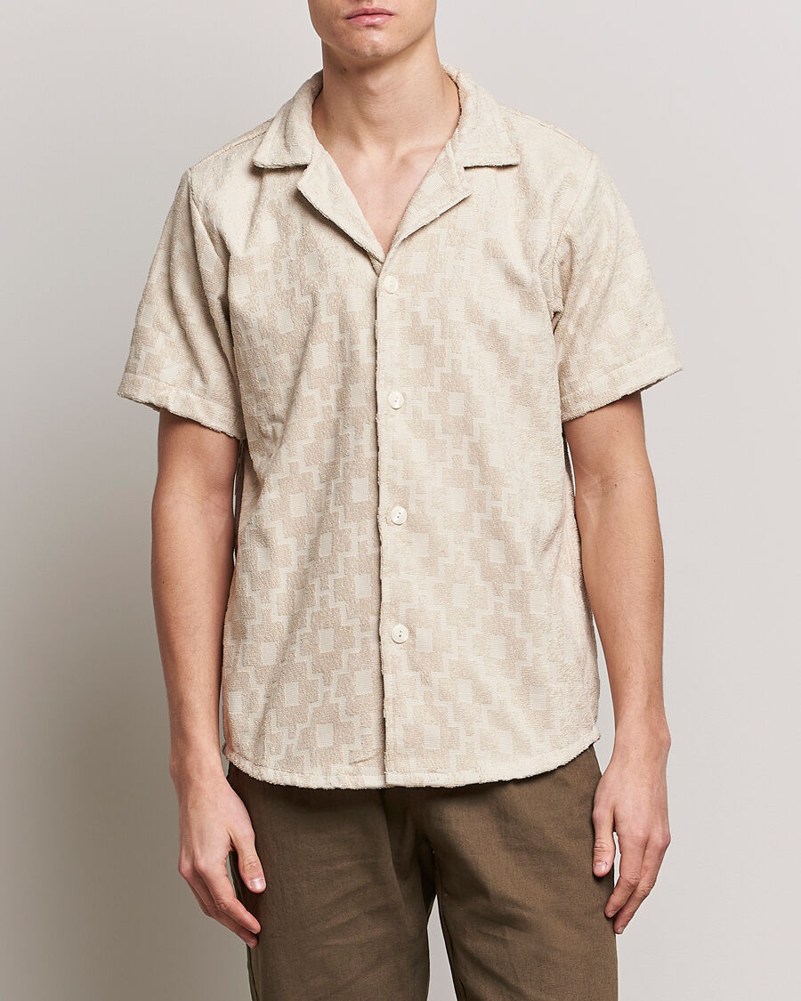 OAS Machu Terry Short Sleeve Shirt Beige men L Beige