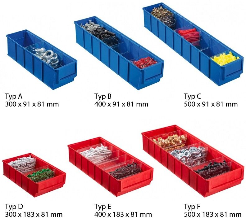B2B Partner Regal mit Sichtlagerkästen ShelfBox, 2000 x 1000 x 400 mm, 60x Typ E