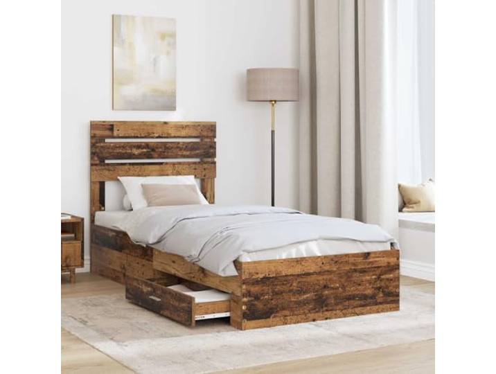 SKTQYQO Bettkasten mit Schubladen, aus mehrschichtigem Holz Modernes Design, reibungslose Öffnung, Griffe aus Metall, pflegeleicht