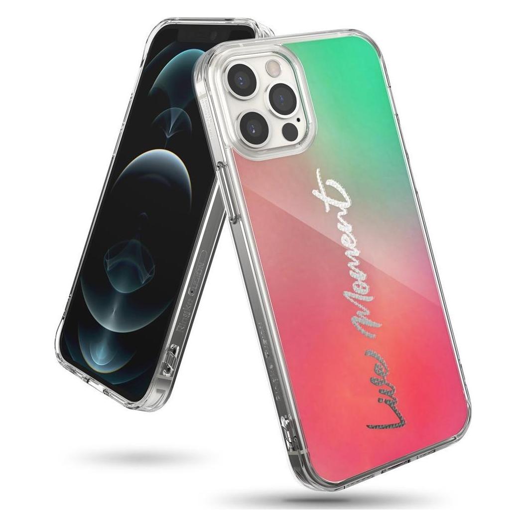 Ringke Fusion Design PC Case with TPU Bumper for iPhone 12 Pro Max pink-green (GNAP0028) (Apple iPhone 12 Pro Max) (GNAP0028)