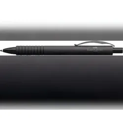 Kugelschreiber Essentio Aluminium schwarz mit gefedertem Clip,