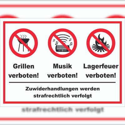 HB-Druck Schild Grillen Musik Zelten verboten A6 (105x148mm)