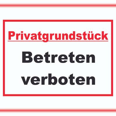 HB-Druck Privatgrundstück Betreten verboten Schild A6 Rückseite selbstklebend