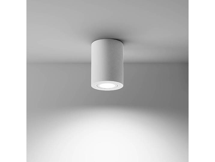 Plafonnier Atom Ø 9cm Blanc Aluminium GU10