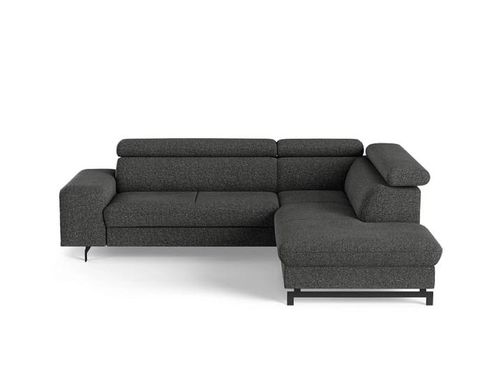 Ecksofa EMMA Stoff dunkelgrau