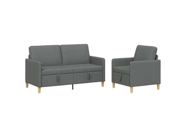 Todiikf Sofa Set mit Stauraum 2-Teilig Dunkelgrau Couch Garnitur Hochklappbarer Sitzplatz für versteckten Platz im Wohnzimmer, abnehmbare Bezugkissen und stabiler Metallrahmen.
